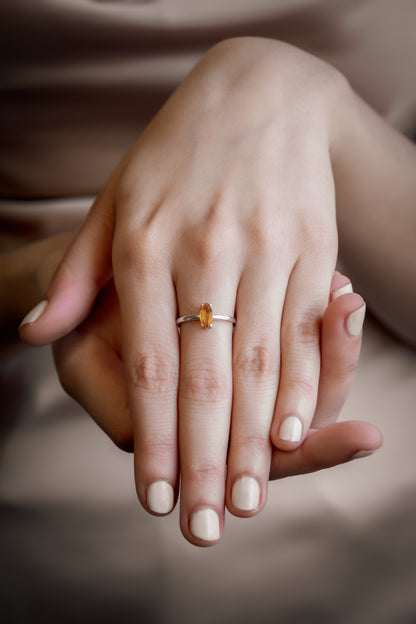 HAZEL Luxury Citrine Engagement Ring | November Birthstone Promise Ring for Her