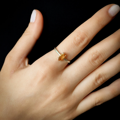 HAZEL Luxury Citrine Engagement Ring | November Birthstone Promise Ring for Her