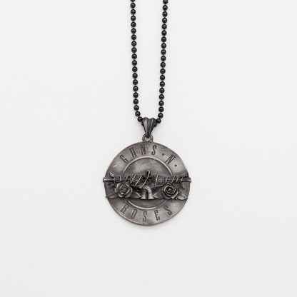 Iconic Guns N' Roses Silver Necklace | Perfect for Fans and Rock Enthusiasts Jewelry