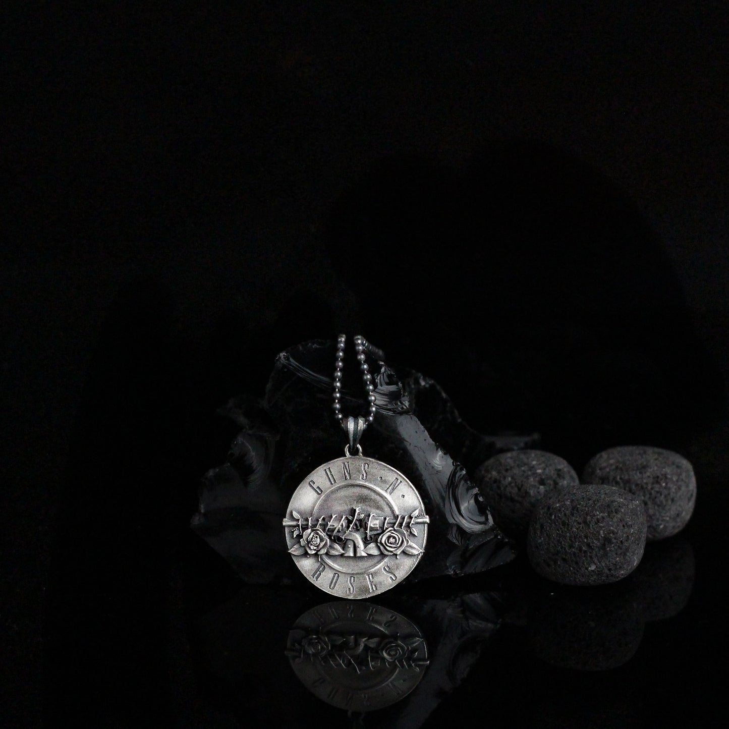 Iconic Guns N' Roses Silver Necklace | Perfect for Fans and Rock Enthusiasts Jewelry