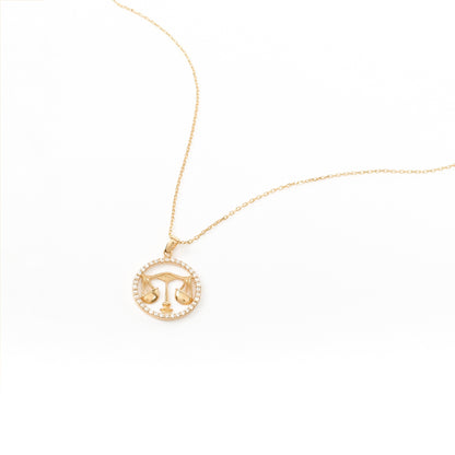 LIBRA Zodiac Necklace | Libra Horoscope Charm Necklace in Gold & Silver