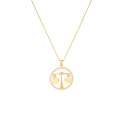 LIBRA Zodiac Necklace | Libra Horoscope Charm Necklace in Gold & Silver