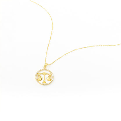 LIBRA Zodiac Necklace | Libra Horoscope Charm Necklace in Gold & Silver