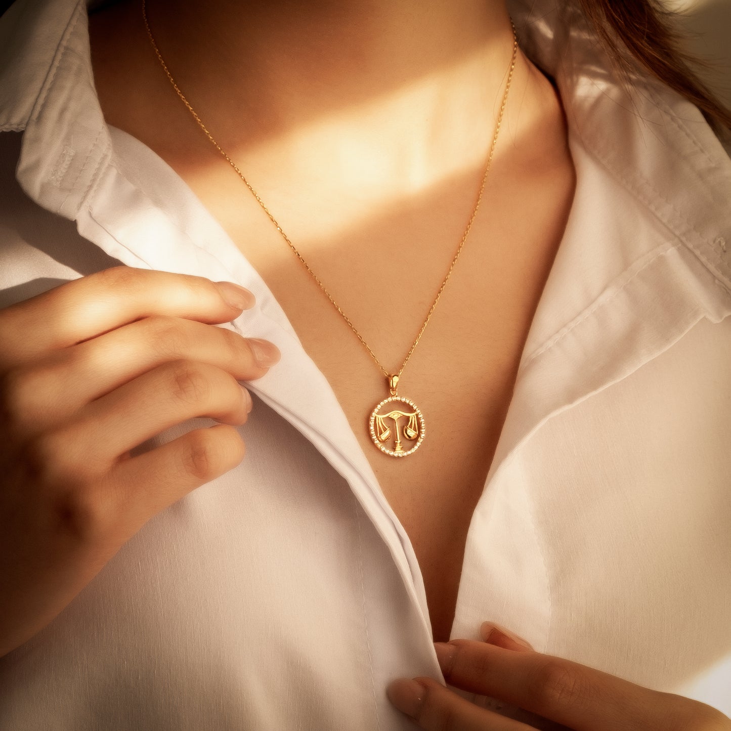 LIBRA Zodiac Necklace | Libra Horoscope Charm Necklace in Gold & Silver