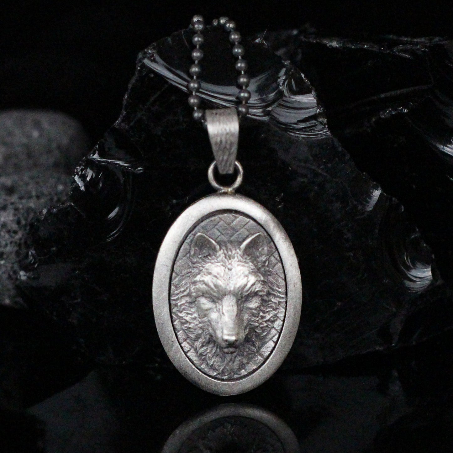 Majestic Wolf Oval Necklace in 925 Sterling Silver | A Bold and Majestic Statement Piece