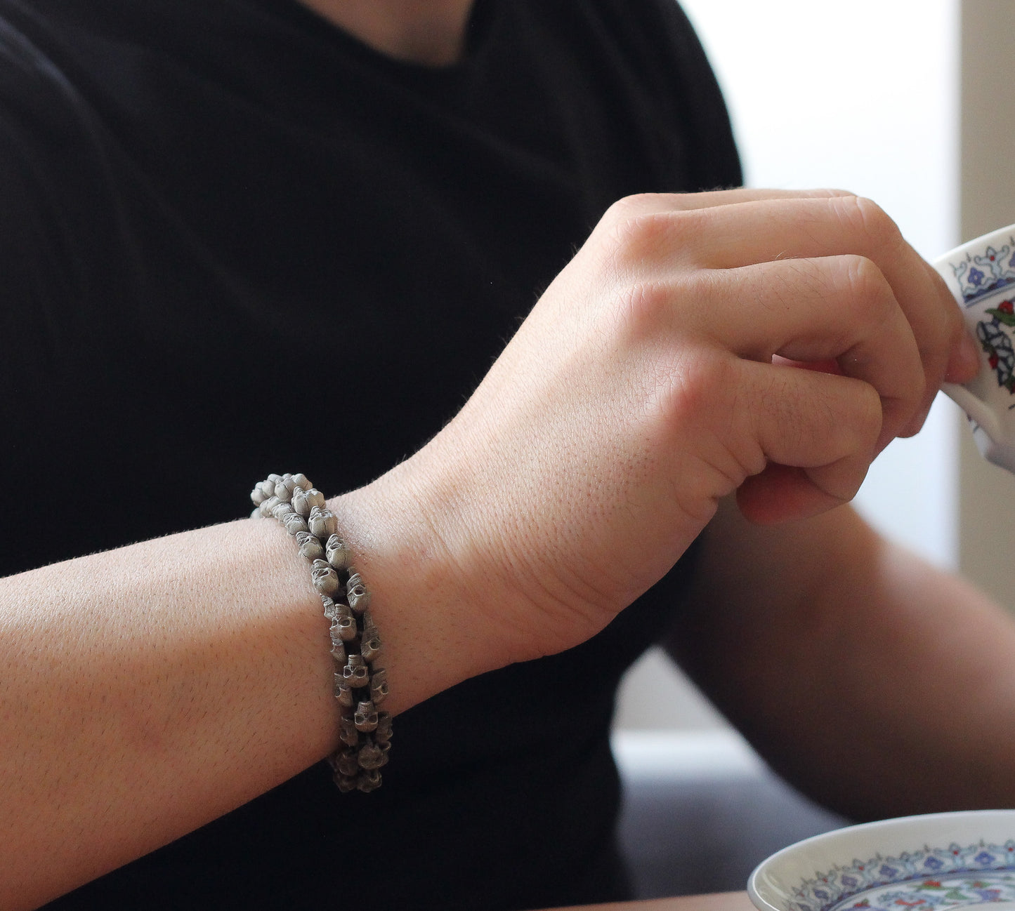 Men's Skull Bracelet in 925K Sterling Silver | Bold and Edgy Design