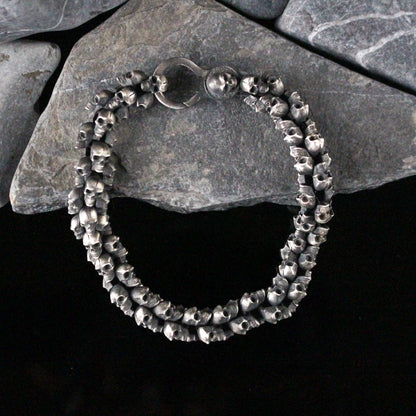 Men's Skull Bracelet in 925K Sterling Silver | Bold and Edgy Design