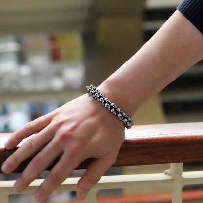 Men's Skull Bracelet in 925K Sterling Silver | Bold and Edgy Design