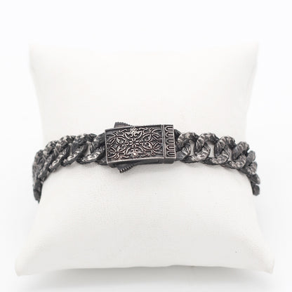 Men's Sterling Silver Hammered Chain Bracelet | Rugged and Timeless Design Men Bracelet