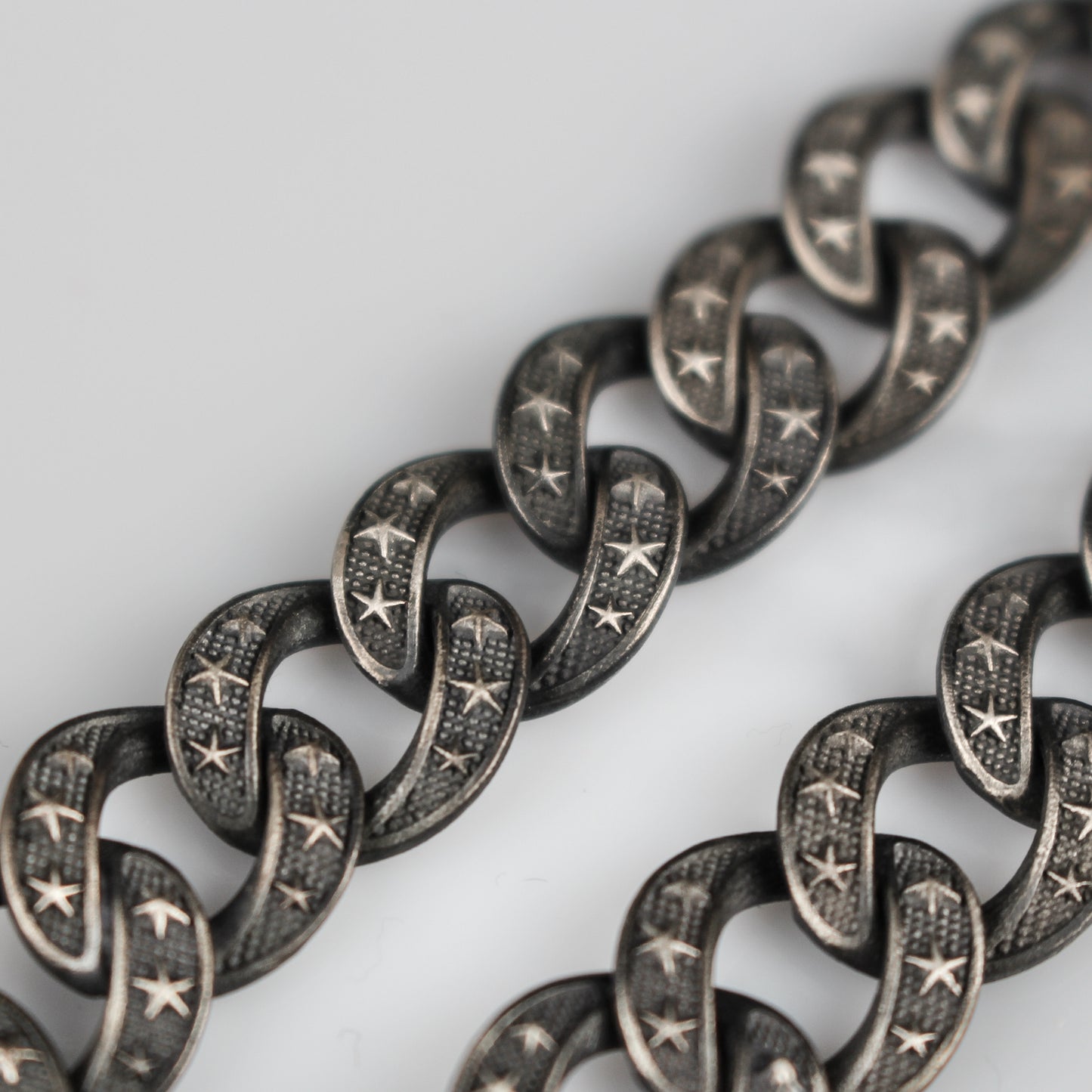 Men's Sterling Silver Star Chain Bracelet | Oxidized Bold and Unique Design Bracelet