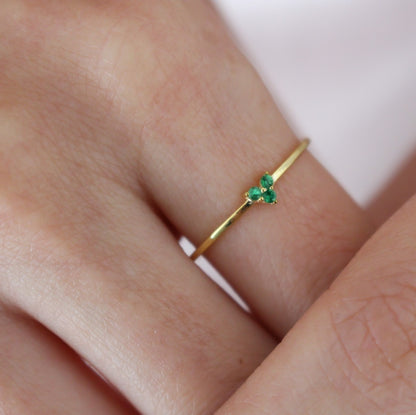 NINA Tsevorite Heart Ring | Dainty Gemstone Jewelry in 925K Sterling Silver or Solid Gold