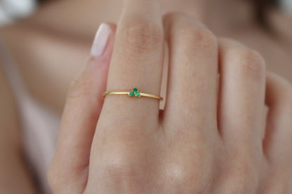 NINA Tsevorite Heart Ring | Dainty Gemstone Jewelry in 925K Sterling Silver or Solid Gold