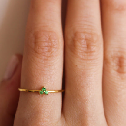 NINA Tsevorite Heart Ring | Dainty Gemstone Jewelry in 925K Sterling Silver or Solid Gold