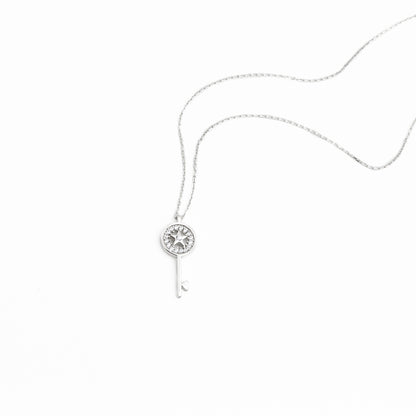 PANDOR Radiant Key Pendant Necklace | Timeless Design with Zircon or Diamond in Silver & Gold