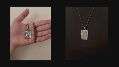 Sterling Silver Playing Card Necklace | Unique King of Hearts and Spades Card Necklace