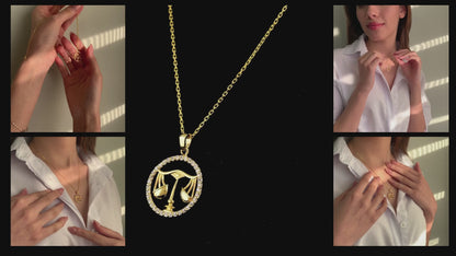 LIBRA Zodiac Necklace | Libra Horoscope Charm Necklace in Gold & Silver