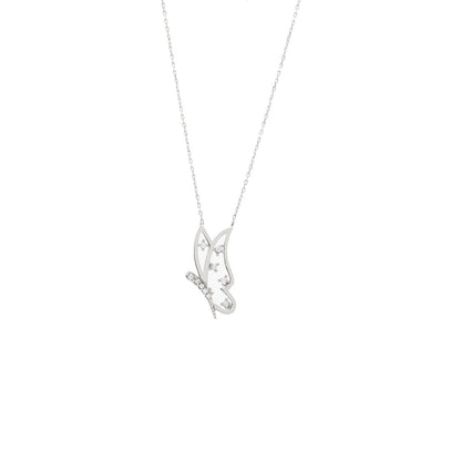 RUDDY Butterfly Outline Necklace | Elegant Gold Pendant with Zircon or Diamond Accents