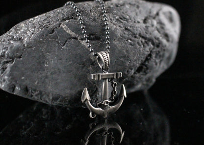 Rustic Sterling Silver Anchor Necklace | Perfect Gift for Nautical Enthusiasts