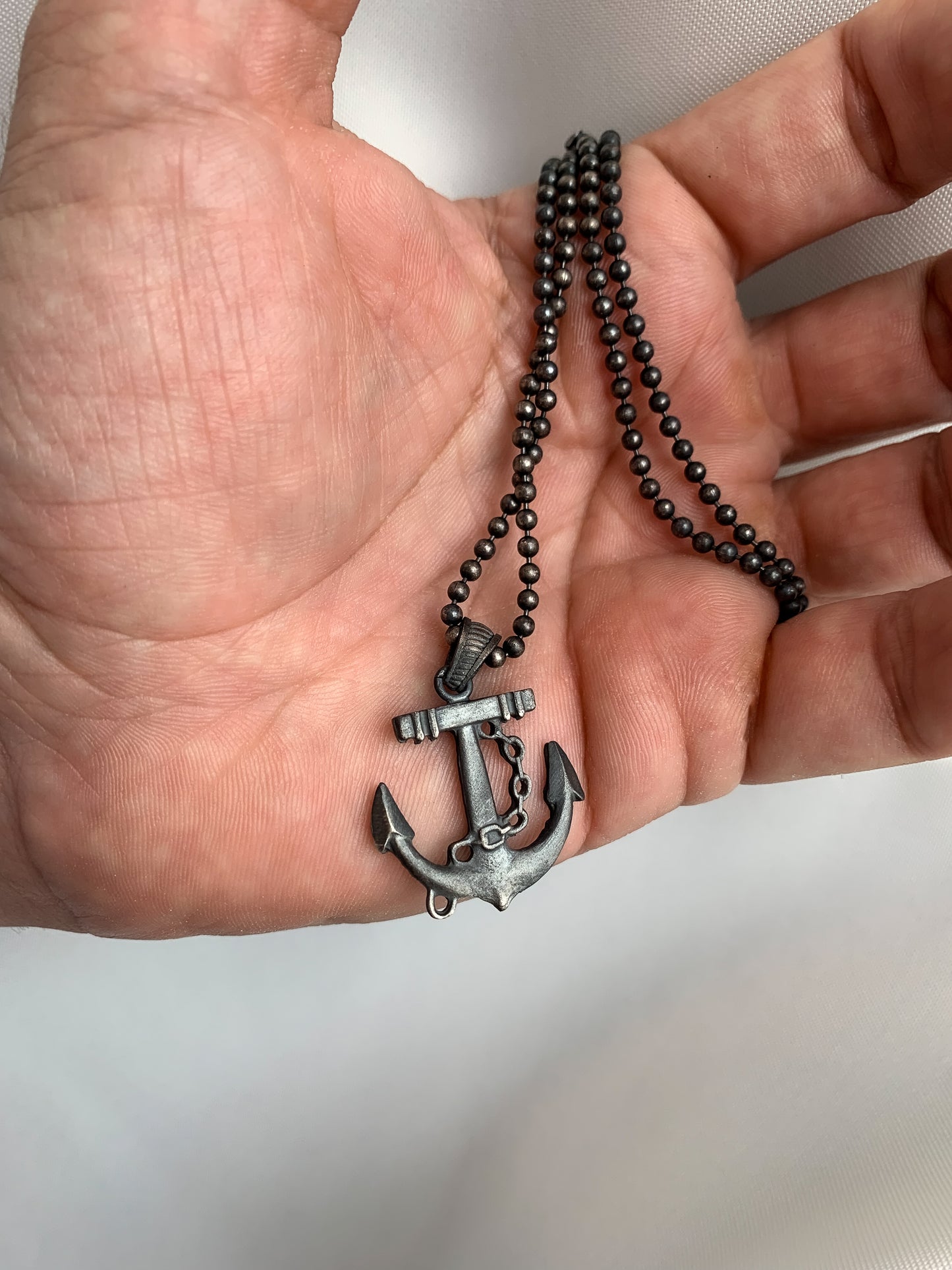 Rustic Sterling Silver Anchor Necklace | Perfect Gift for Nautical Enthusiasts