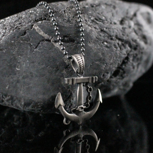 Rustic Sterling Silver Anchor Necklace | Perfect Gift for Nautical Enthusiasts