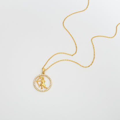 SAGITTARIUS Zodiac Necklace | Astrology Charm Necklace in Gold & Silver