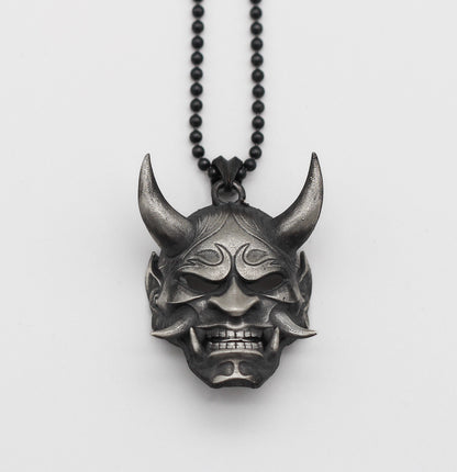 Silver Demon Necklace, Rustic Demon Jewelry