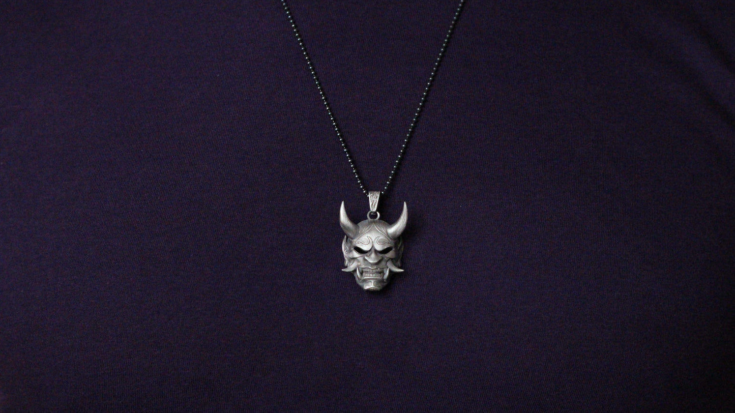 Silver Demon Necklace, Rustic Demon Jewelry