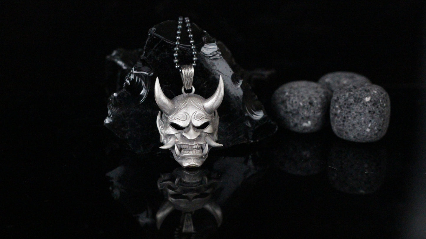 Silver Demon Necklace, Rustic Demon Jewelry