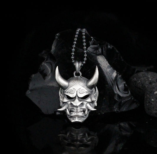 Silver Demon Necklace, Rustic Demon Jewelry