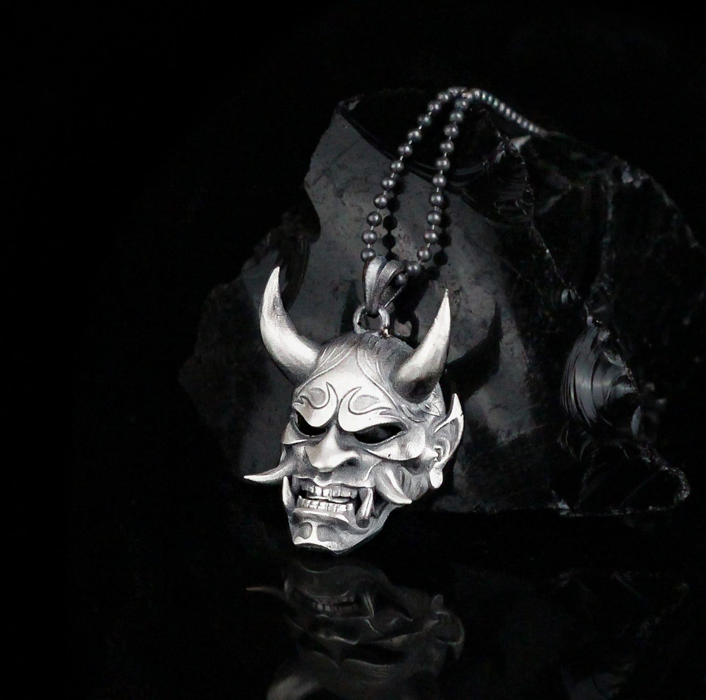 Silver Demon Necklace, Rustic Demon Jewelry