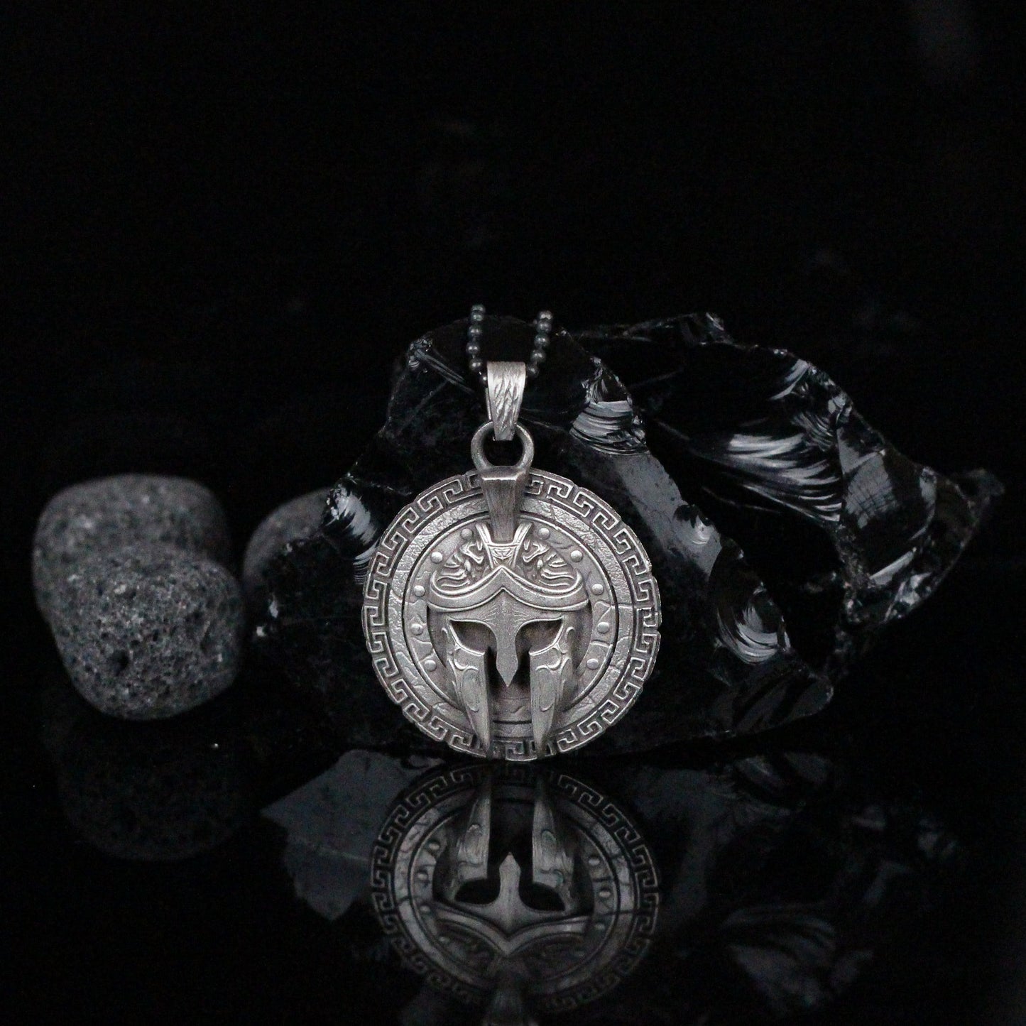 Spartan Helmet Necklace in Sterling Silver | A Tribute to Ancient Warriors Medallion Necklace