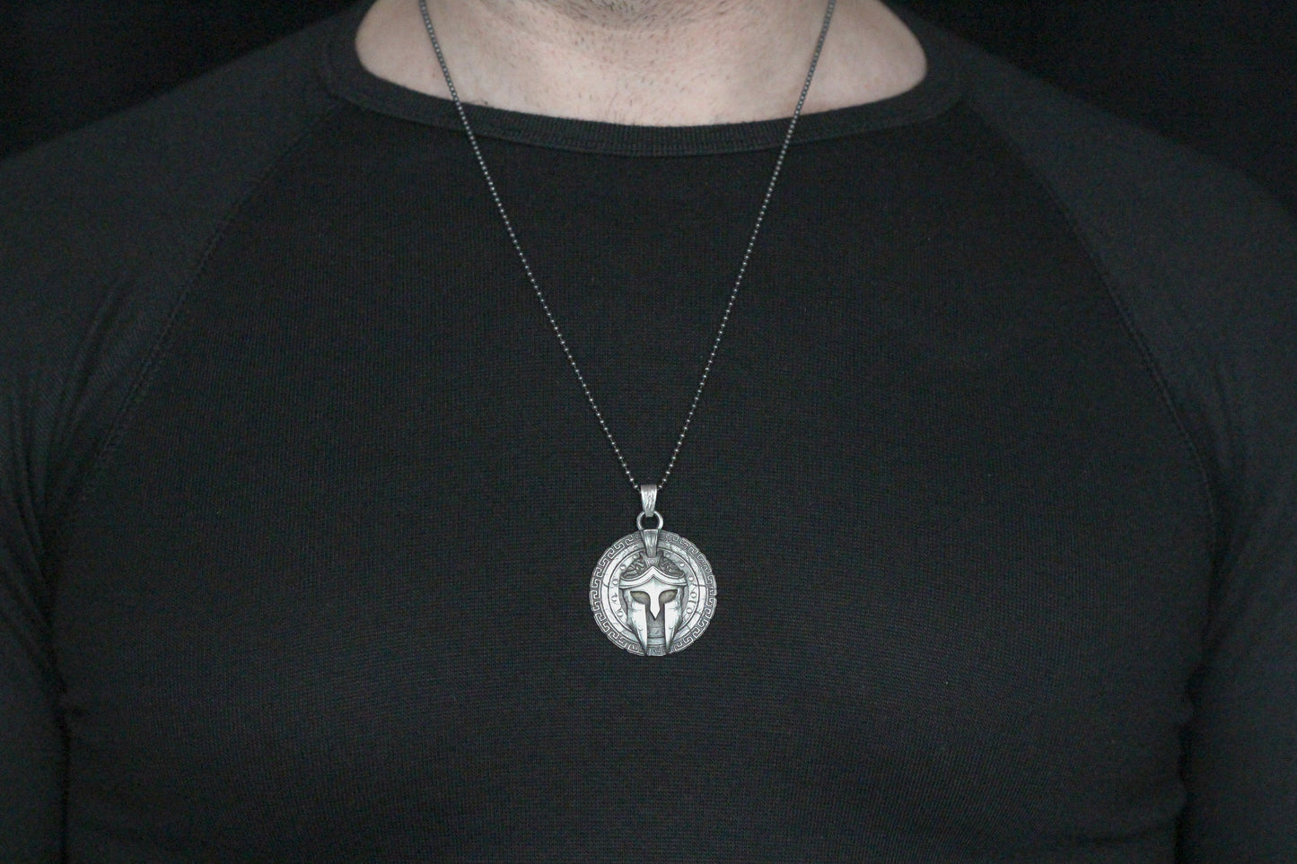 Spartan Helmet Necklace in Sterling Silver | A Tribute to Ancient Warriors Medallion Necklace