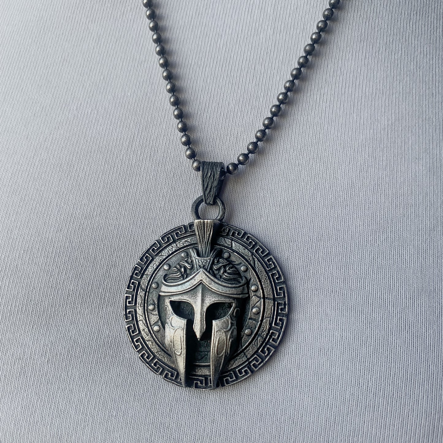 Spartan Helmet Necklace in Sterling Silver | A Tribute to Ancient Warriors Medallion Necklace