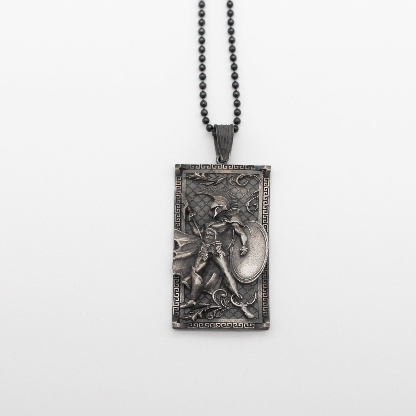 Spartan Warrior Necklace in 925K Sterling Silver | Bold Greek Mythology Design Pendant Necklace