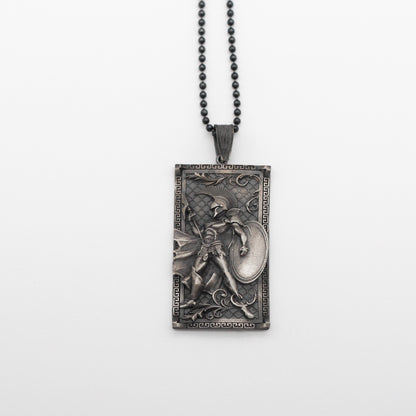 Spartan Warrior Necklace in 925K Sterling Silver | Bold Greek Mythology Design Pendant Necklace