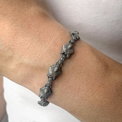 Sterling Silver Bold Wolf Head Bracelet for Men | Handmade Statement Bracelet for Men