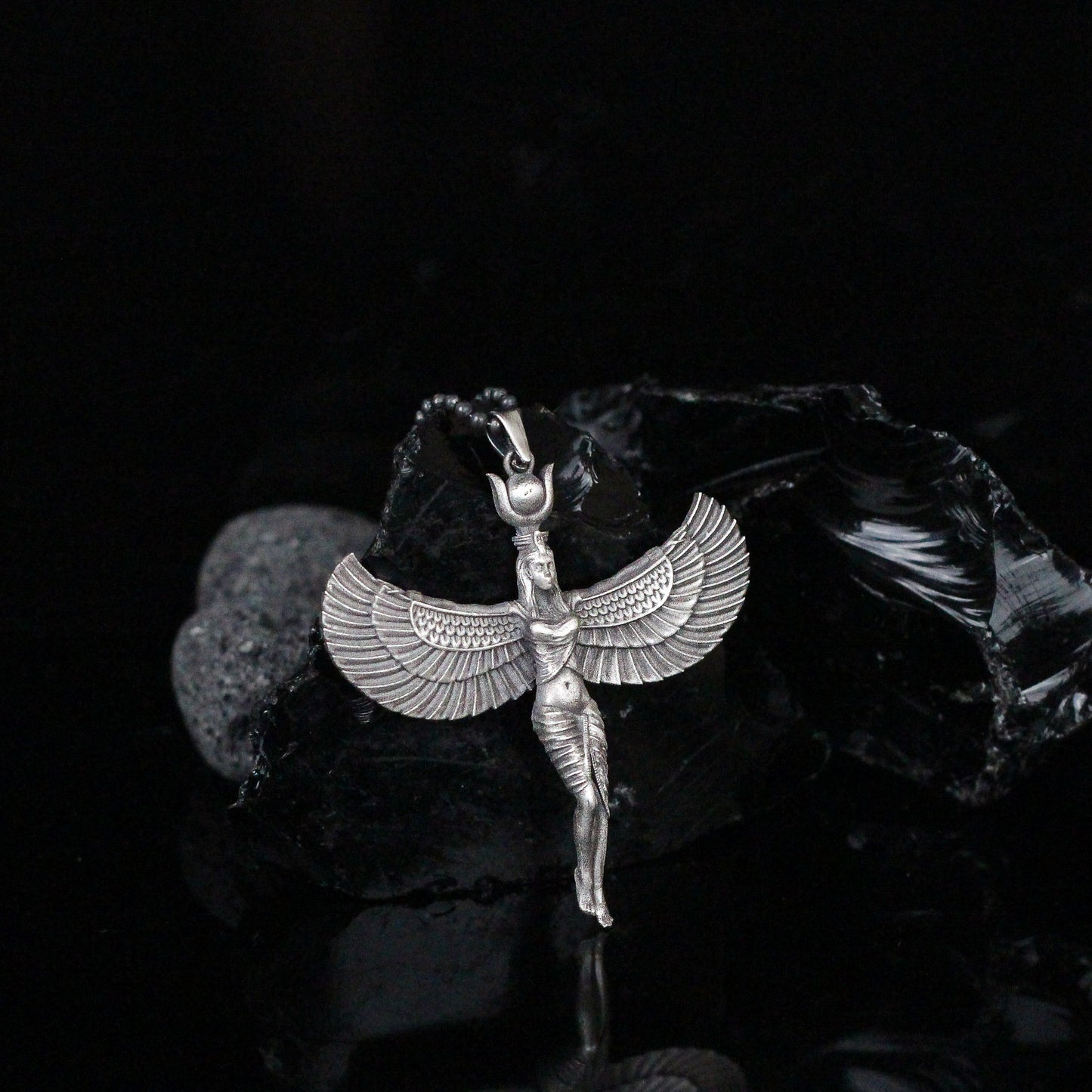 Sterling Silver Isis Goddess Pendant | Ancient Egyptian Jewelry