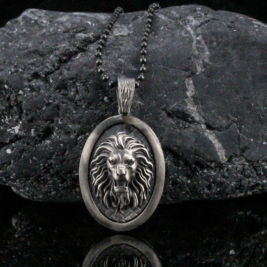 Sterling Silver Lion Necklace Medallion