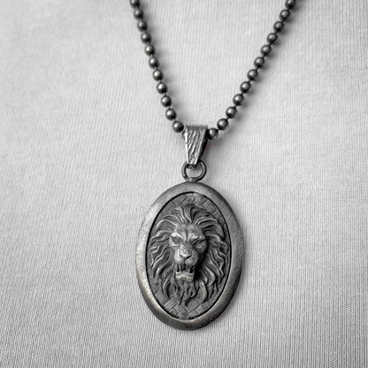 Sterling Silver Lion Necklace Medallion