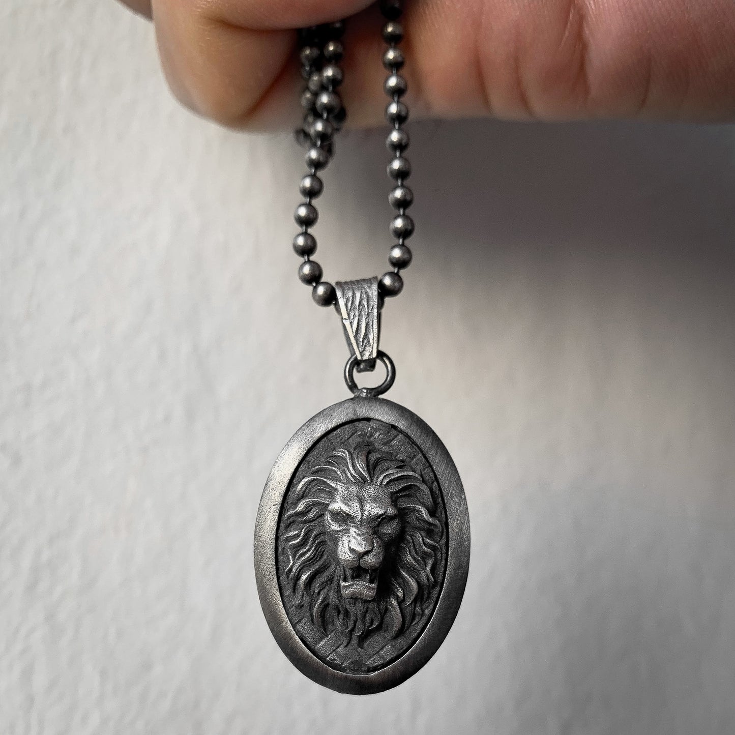 Sterling Silver Lion Necklace Medallion