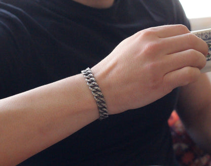 Sterling Silver Men's Chain Bracelet | Bold and Timeless Design Jewelry