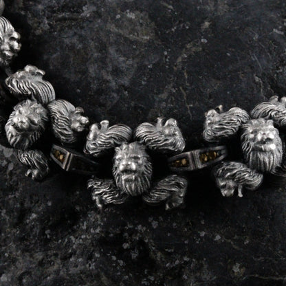 Sterling Silver Men's Lion Head Bracelet | Bold and Sophisticated Design