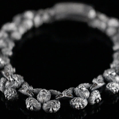 Sterling Silver Men's Lion Head Bracelet | Bold and Sophisticated Design