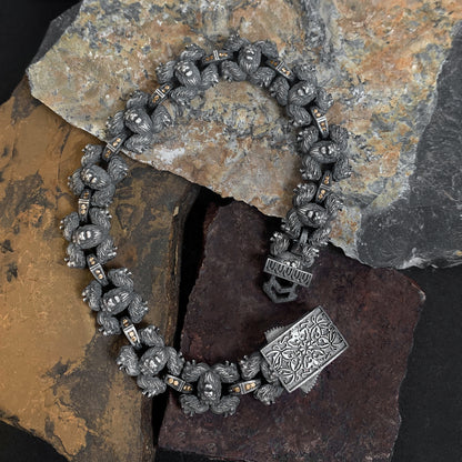 Sterling Silver Men's Lion Head Bracelet | Bold and Sophisticated Design