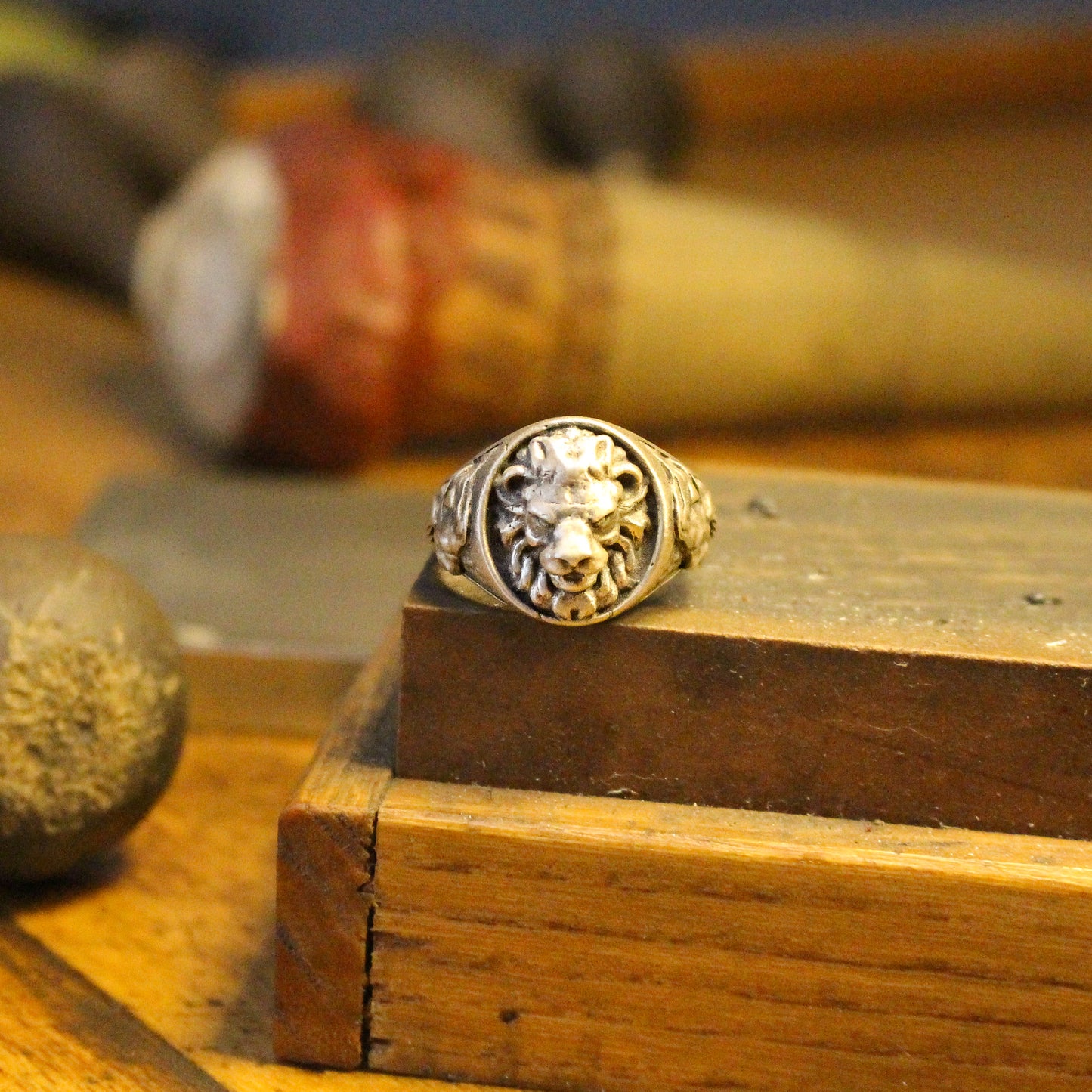 Sterling Silver Signet Lion Ring for Men | Powerful and Timeless Handmade Jewelry