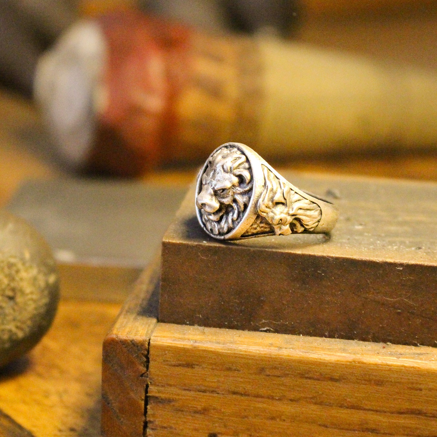 Sterling Silver Signet Lion Ring for Men | Powerful and Timeless Handmade Jewelry