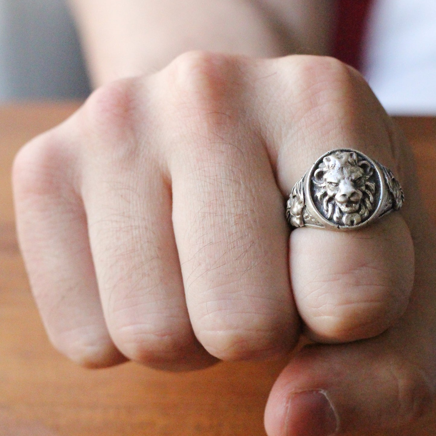 Sterling Silver Signet Lion Ring for Men | Powerful and Timeless Handmade Jewelry