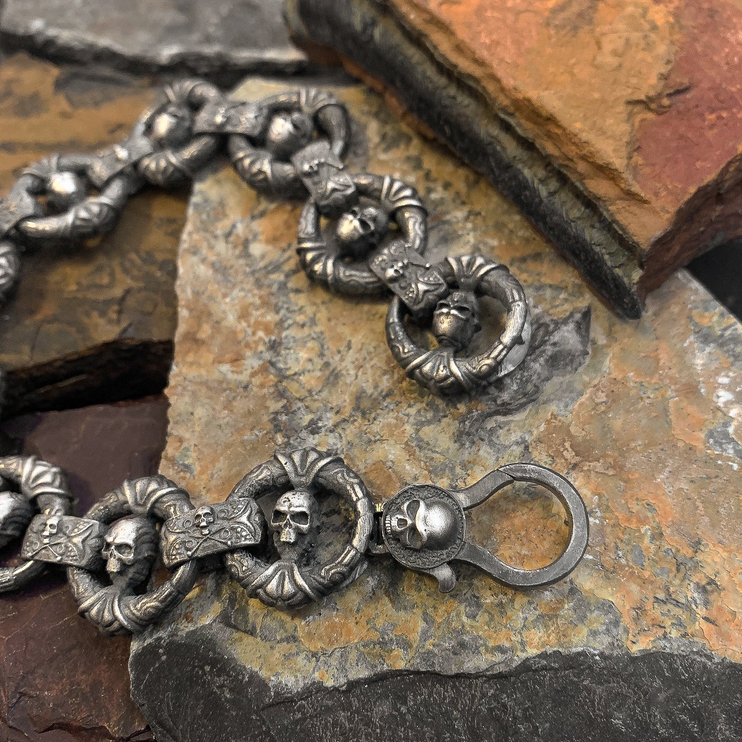 Sterling Silver Skull Bracelet for Men | Bold and Edgy Statement Jewelry