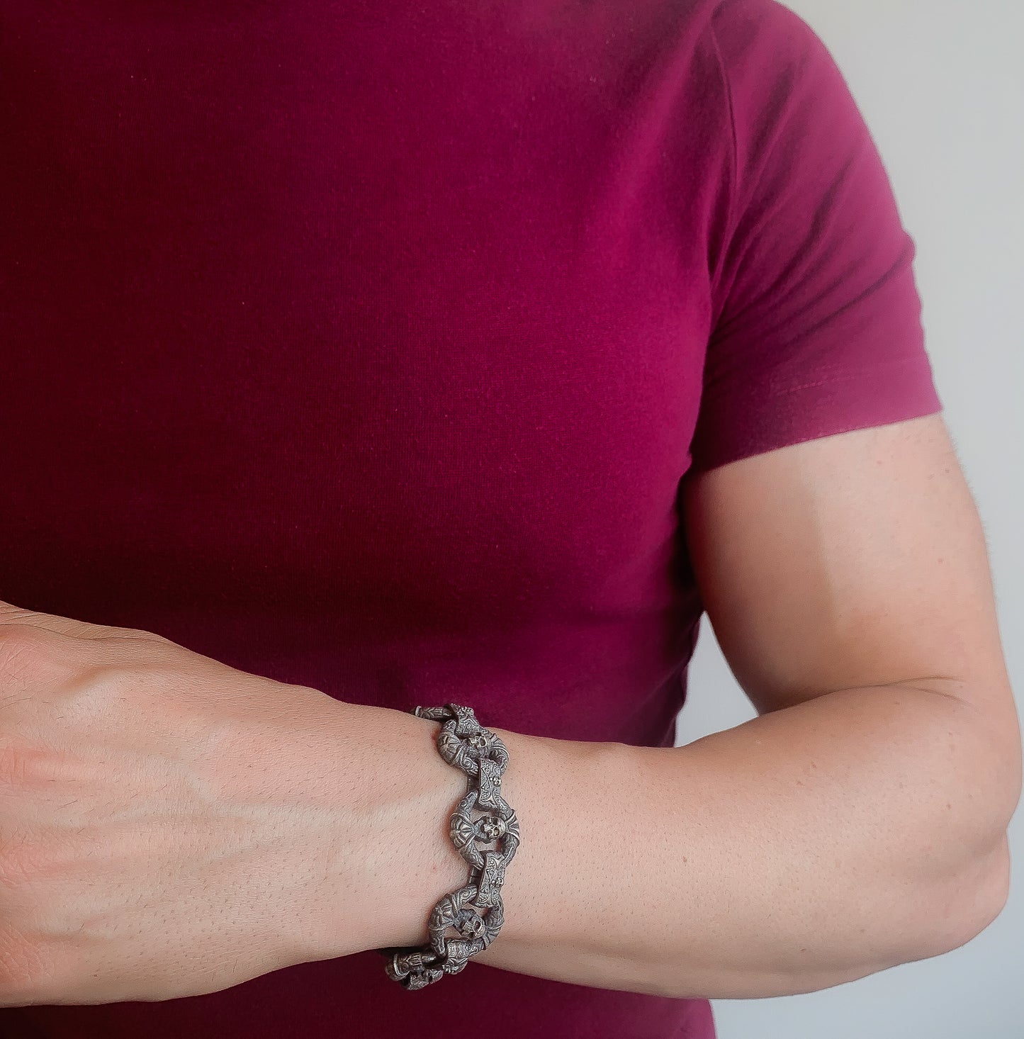 Sterling Silver Skull Bracelet for Men | Bold and Edgy Statement Jewelry