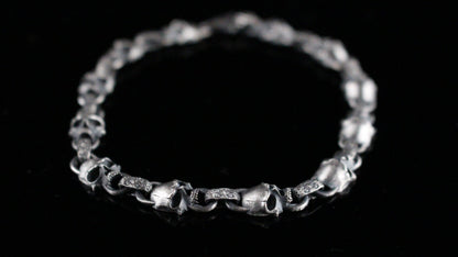 Sterling Silver Skull Bracelet for Men | Handmade Intricate Skull Jewelry for Men